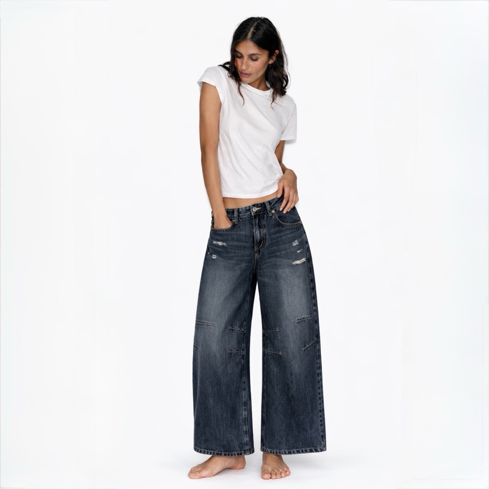 Hollister Extreme Baggy Wide Leg Jeans Distressed Y2K Skater 90s